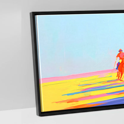 Technicolour Polo Charge - artwork detail in a black float frame