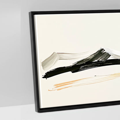 Ink and Amber Horizon - artwork detail in a black float frame