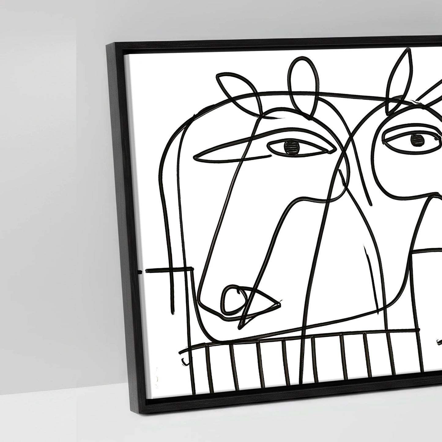 Linear Yard - artwork detail in a black float frame