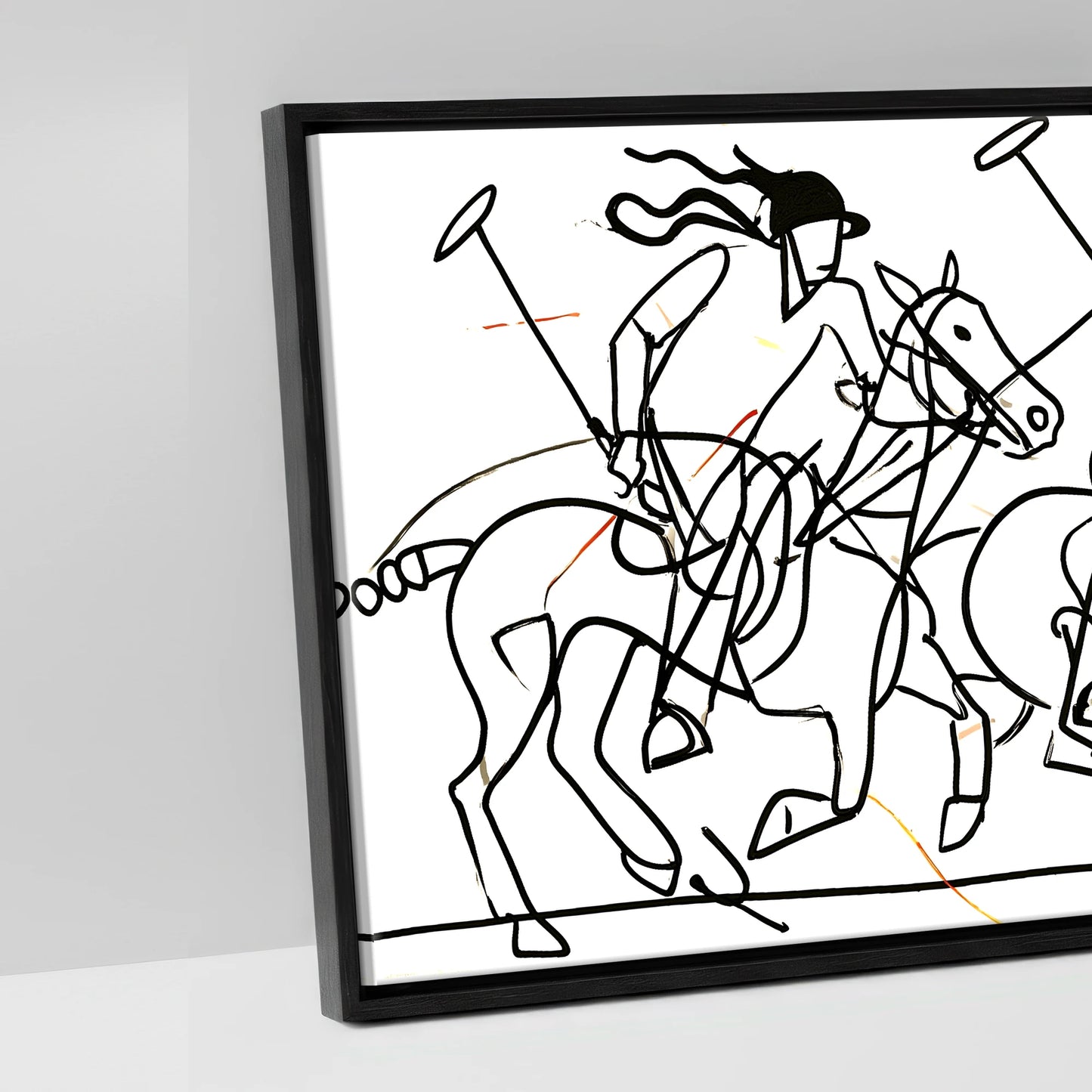 The Line of Play - artwork detail in a black float frame