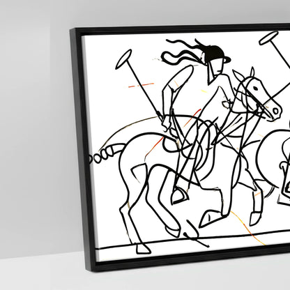 The Line of Play - artwork detail in a black float frame