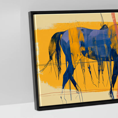 Cobalt Stride Sequence - artwork detail in a black float frame