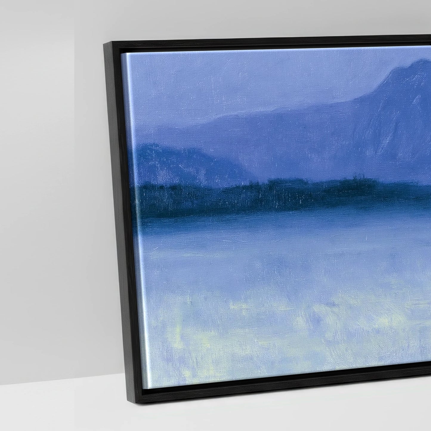 Solitary Grey Under Moonlight - artwork detail in a black float frame