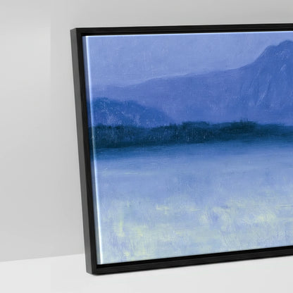 Solitary Grey Under Moonlight - artwork detail in a black float frame