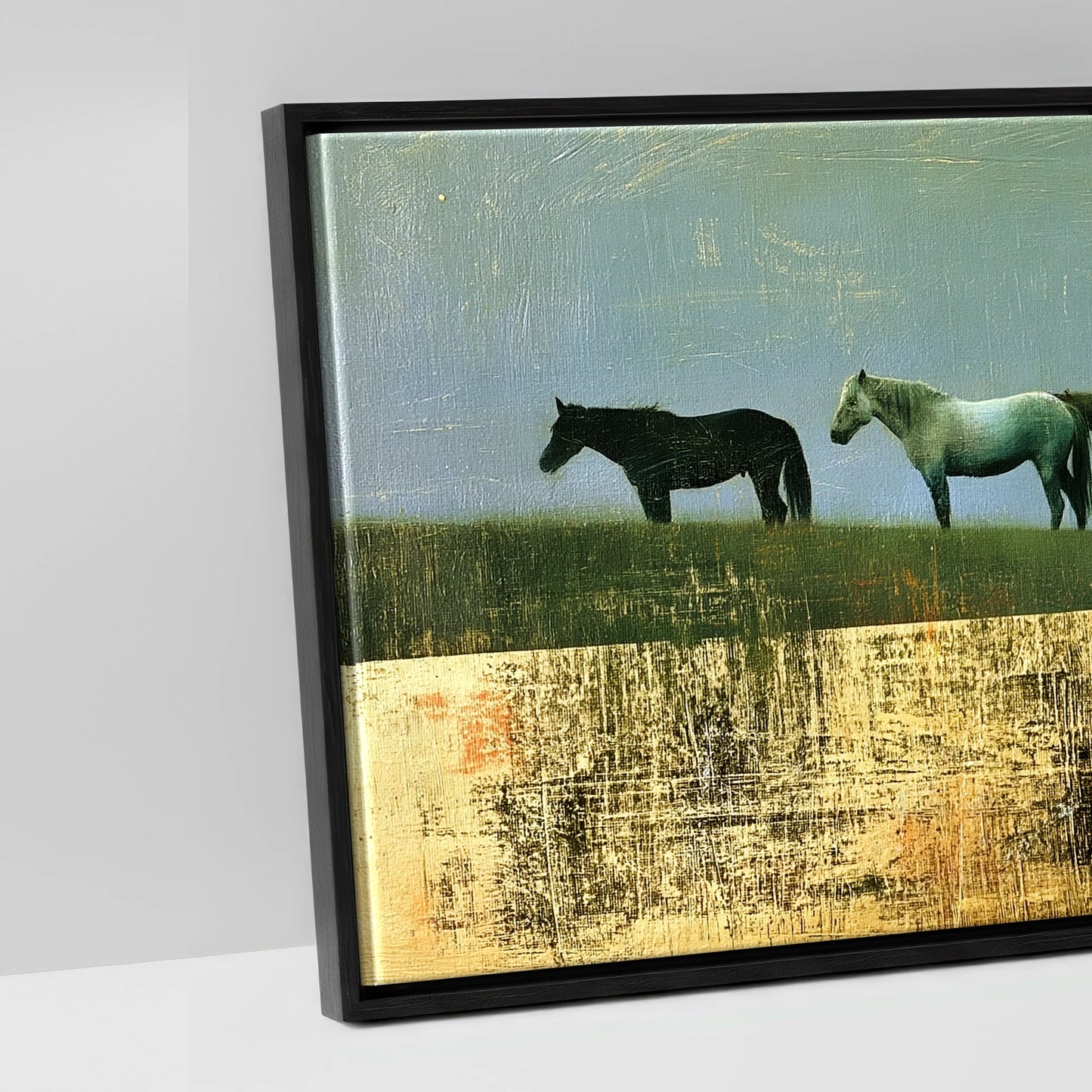 The Gilded Ridge - artwork detail in a black float frame