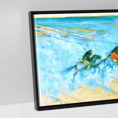 Racing the Tide - artwork detail in a black float frame