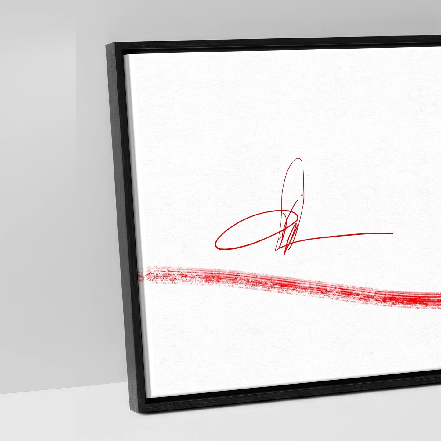 Crimson Horizon Herd - artwork detail in a black float frame