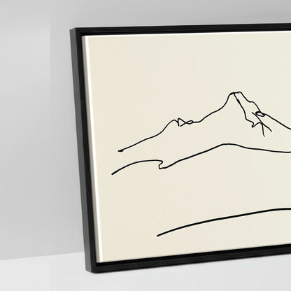 Minimalist Equine Horizon - artwork detail in a black float frame
