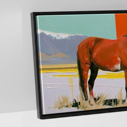 Painted High Country - artwork detail in a black float frame