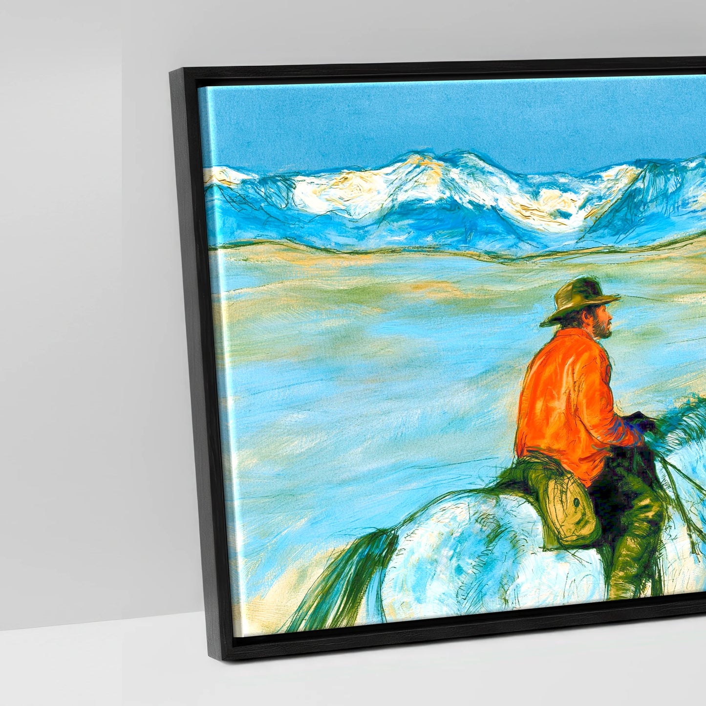 High Country Horizon - artwork detail in a black float frame