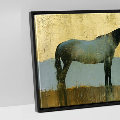 Gilded Pastures - artwork detail in a black float frame