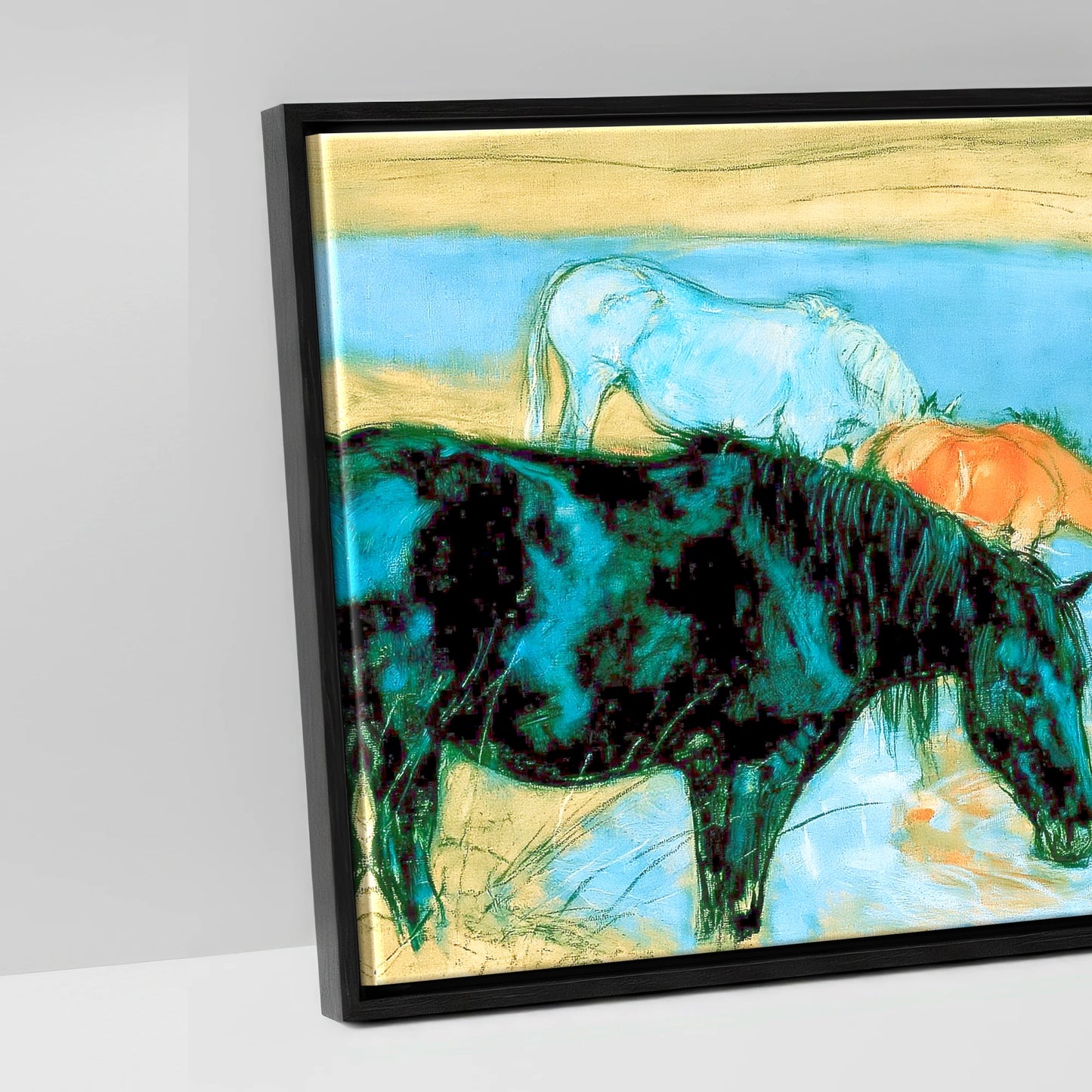 The Cerulean Stream - artwork detail in a black float frame