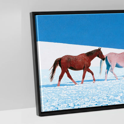 The Azure Procession - artwork detail in a black float frame