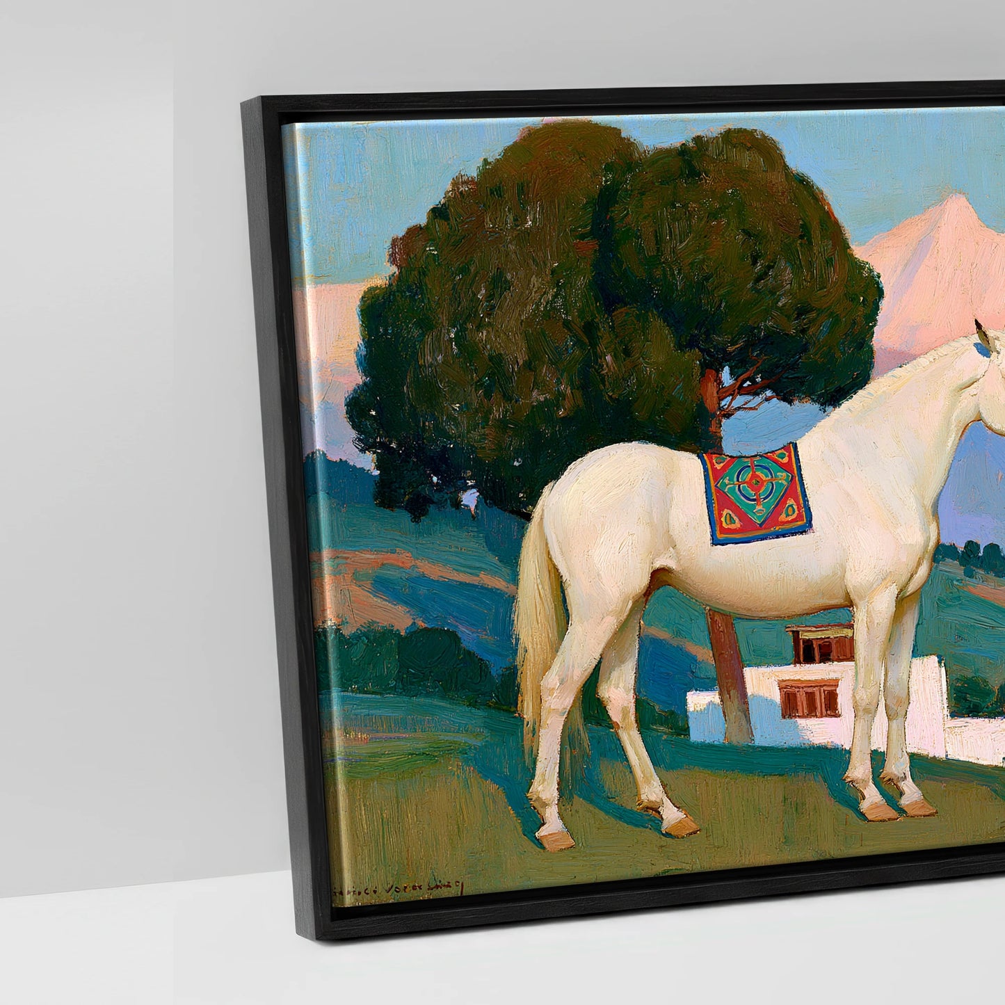 Valley of Dreams - artwork detail in a black float frame
