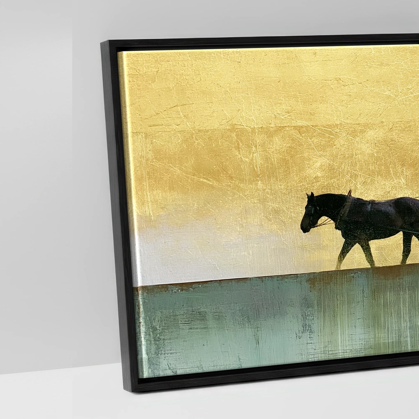 The Golden Drive - artwork detail in a black float frame