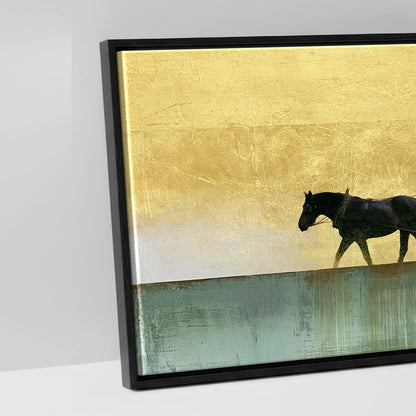 The Golden Drive - artwork detail in a black float frame