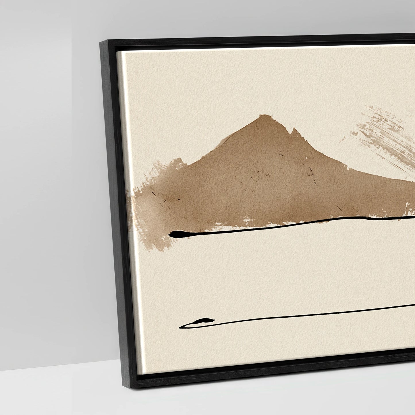Silent Equine Horizon - artwork detail in a black float frame