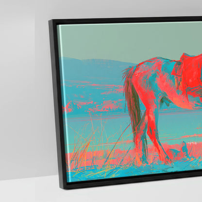 Electric Equine Horizon - artwork detail in a black float frame