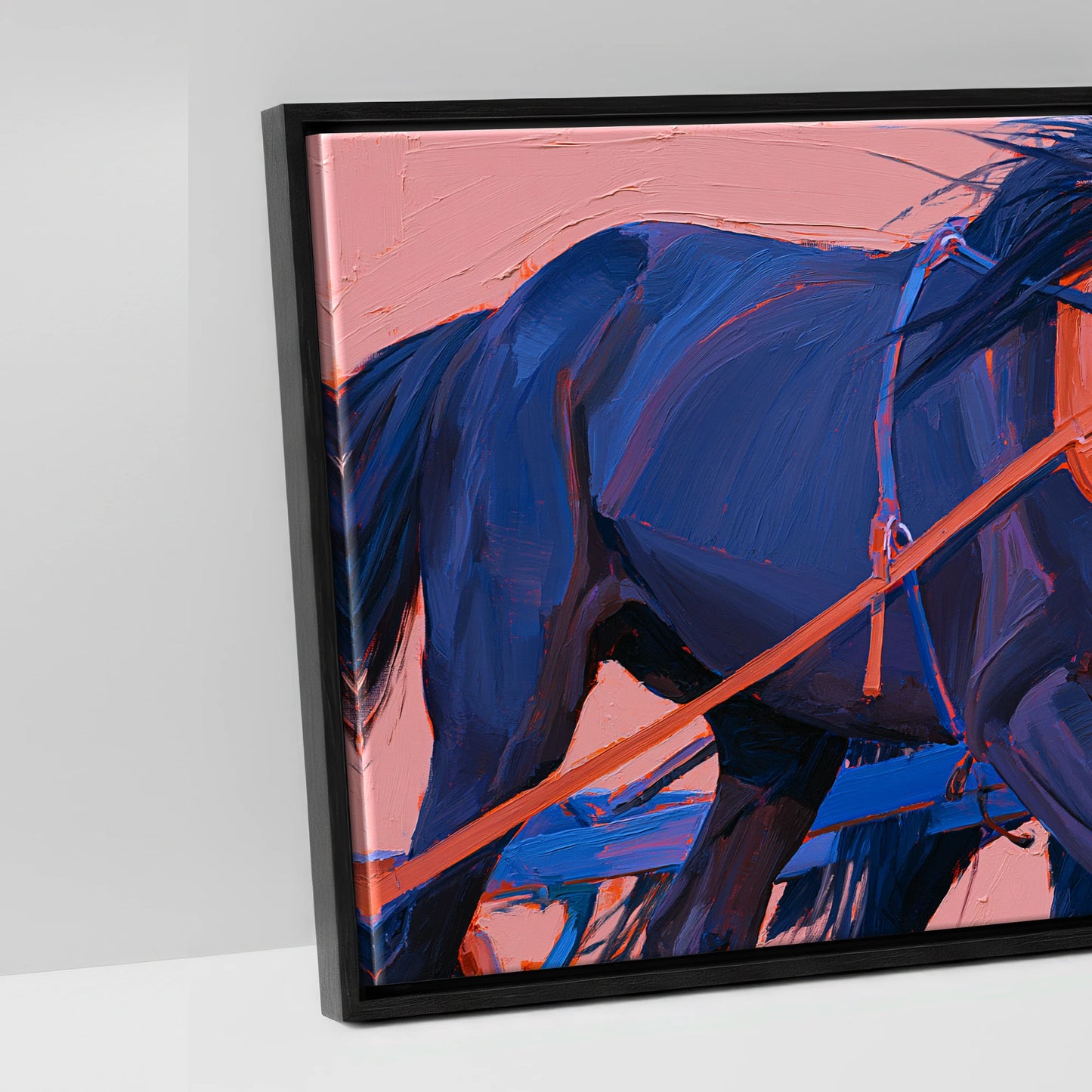 The Indigo Team - artwork detail in a black float frame