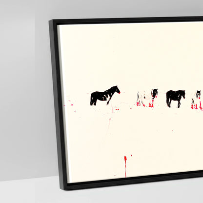 Vivid Procession - artwork detail in a black float frame