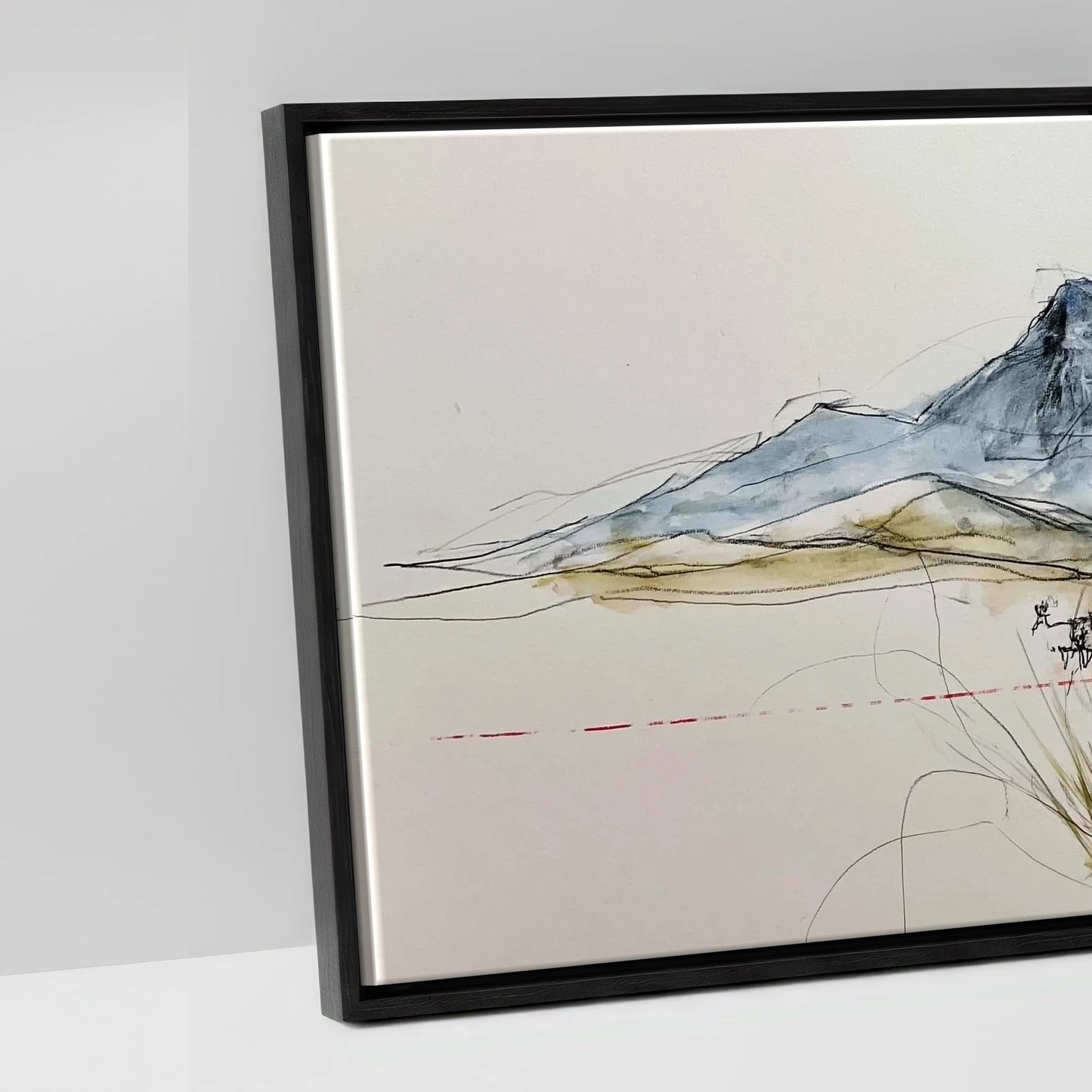 Wild Horizon Sketch - artwork detail in a black float frame