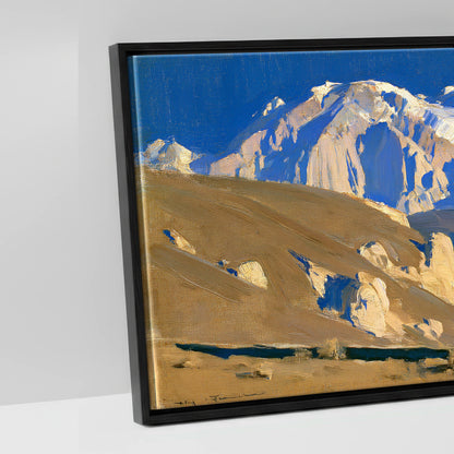 Sunlit Ridge - artwork detail in a black float frame