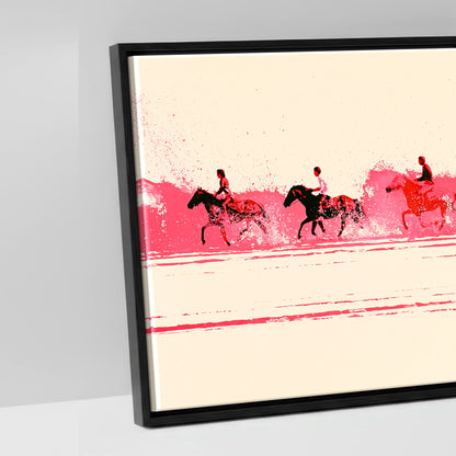 Magenta Surf Gallop - artwork detail in a black float frame
