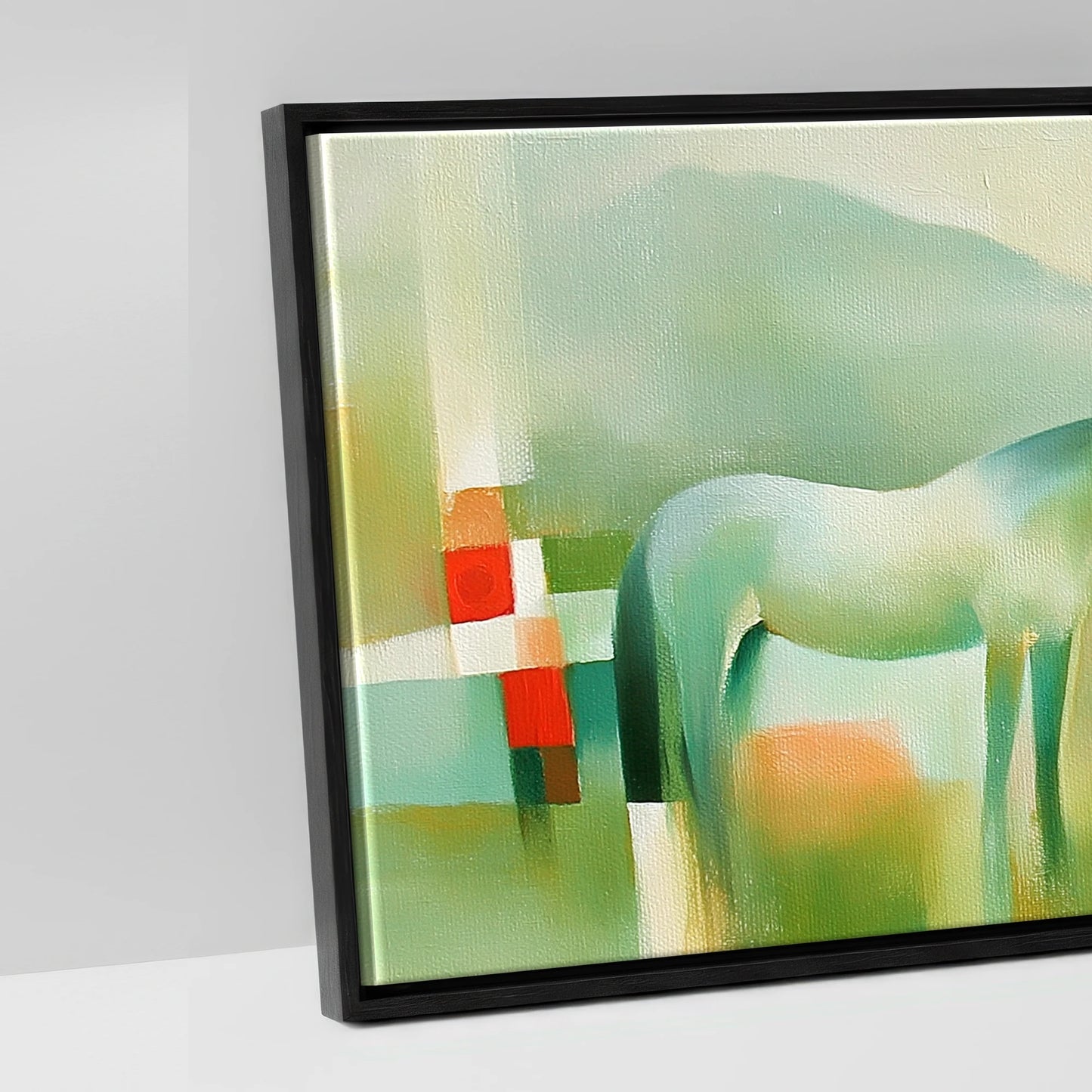 The Mint Horizon - artwork detail in a black float frame