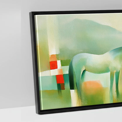 The Mint Horizon - artwork detail in a black float frame