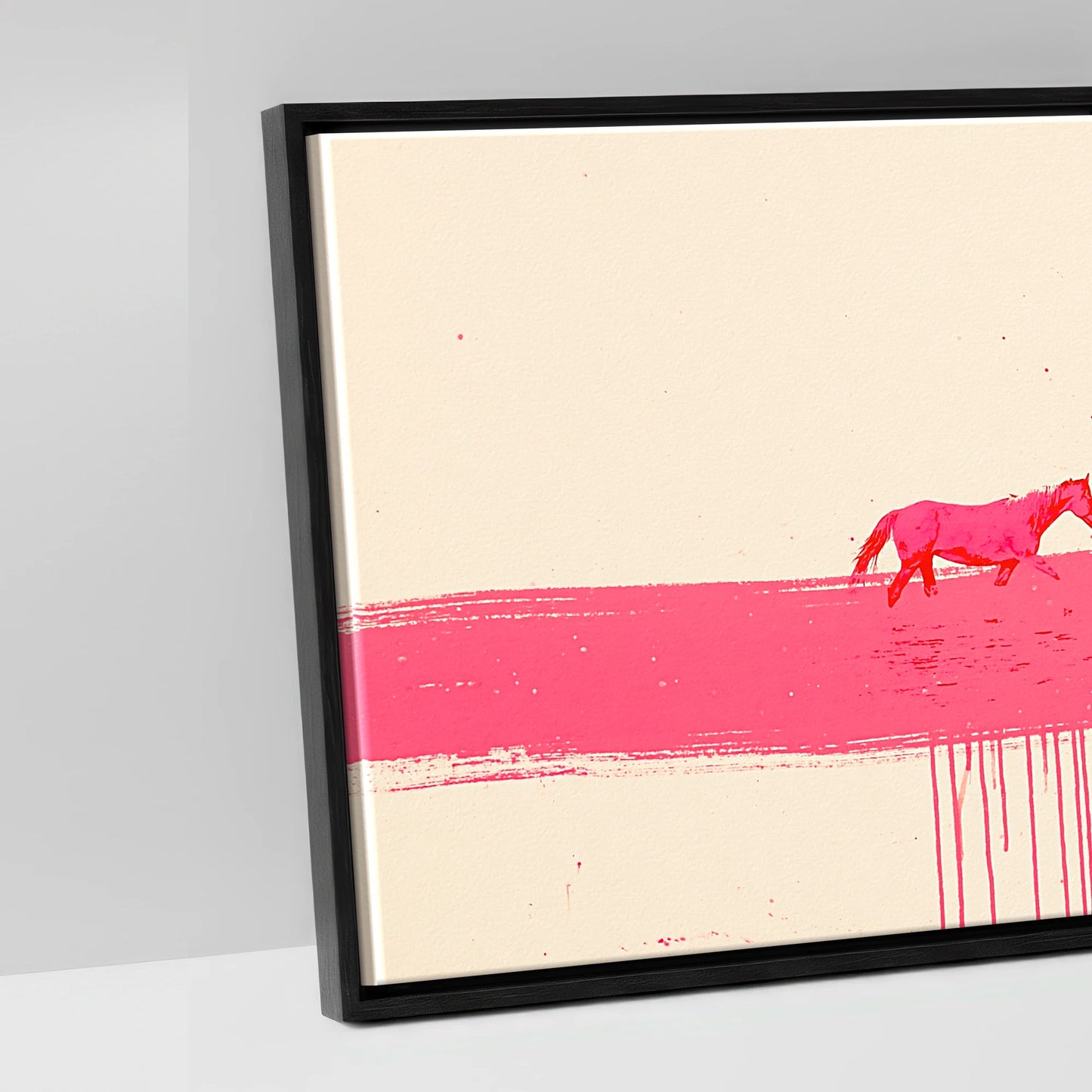 Vivid Magenta Horizon - artwork detail in a black float frame