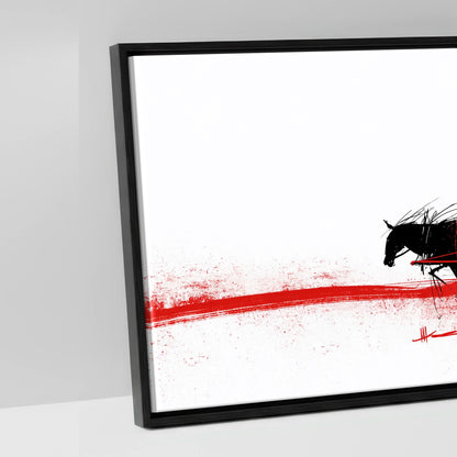 Crimson Traces - artwork detail in a black float frame