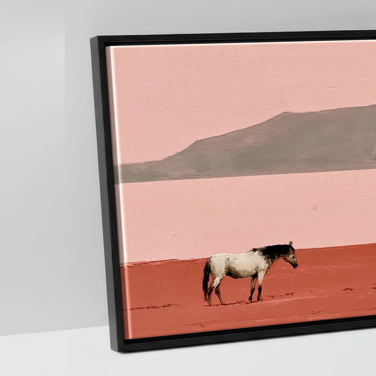 Terracotta Horizon - artwork detail in a black float frame