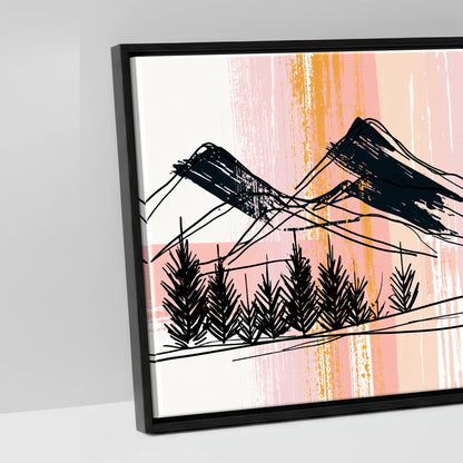 Abstract Appaloosa Landscape - artwork detail in a black float frame