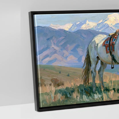 High Country Trail - artwork detail in a black float frame