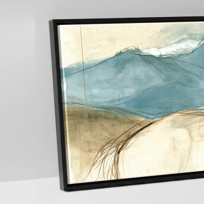 Azure Ridge - artwork detail in a black float frame