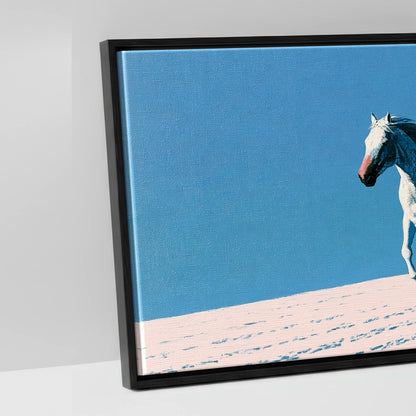 Azure Winter Gallop - artwork detail in a black float frame