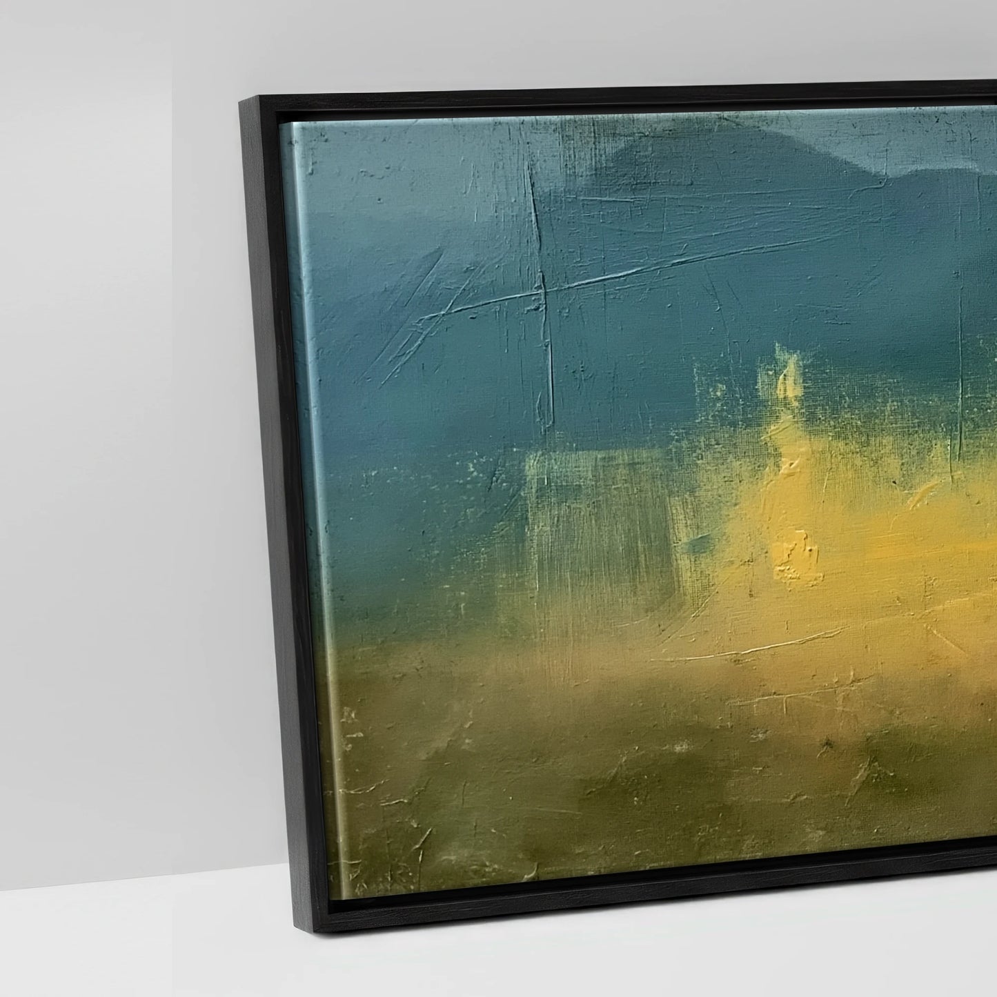 Echoes in Gold - artwork detail in a black float frame