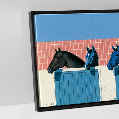 Yard Watch - artwork detail in a black float frame