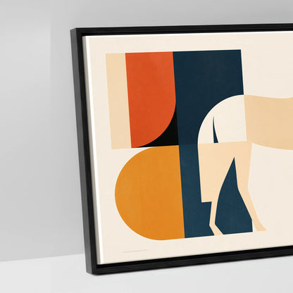 Abstract Equine Geometry - artwork detail in a black float frame