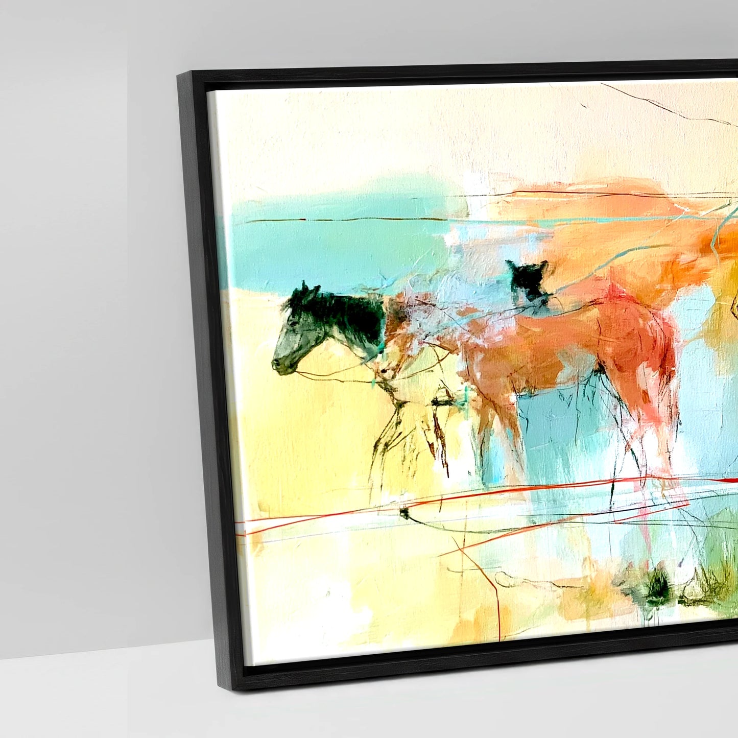 The Painted Trail - artwork detail in a black float frame