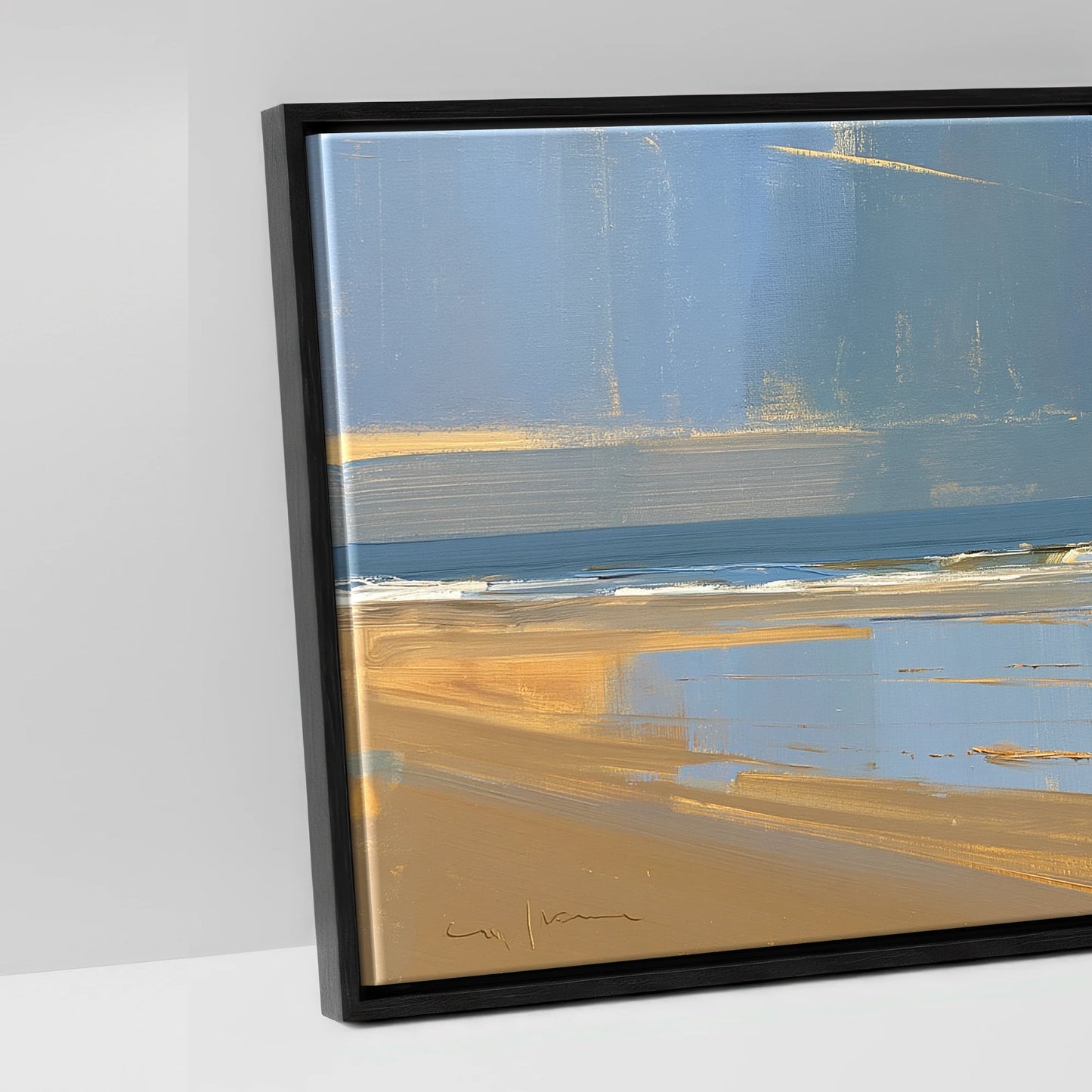 The Coastal String - artwork detail in a black float frame