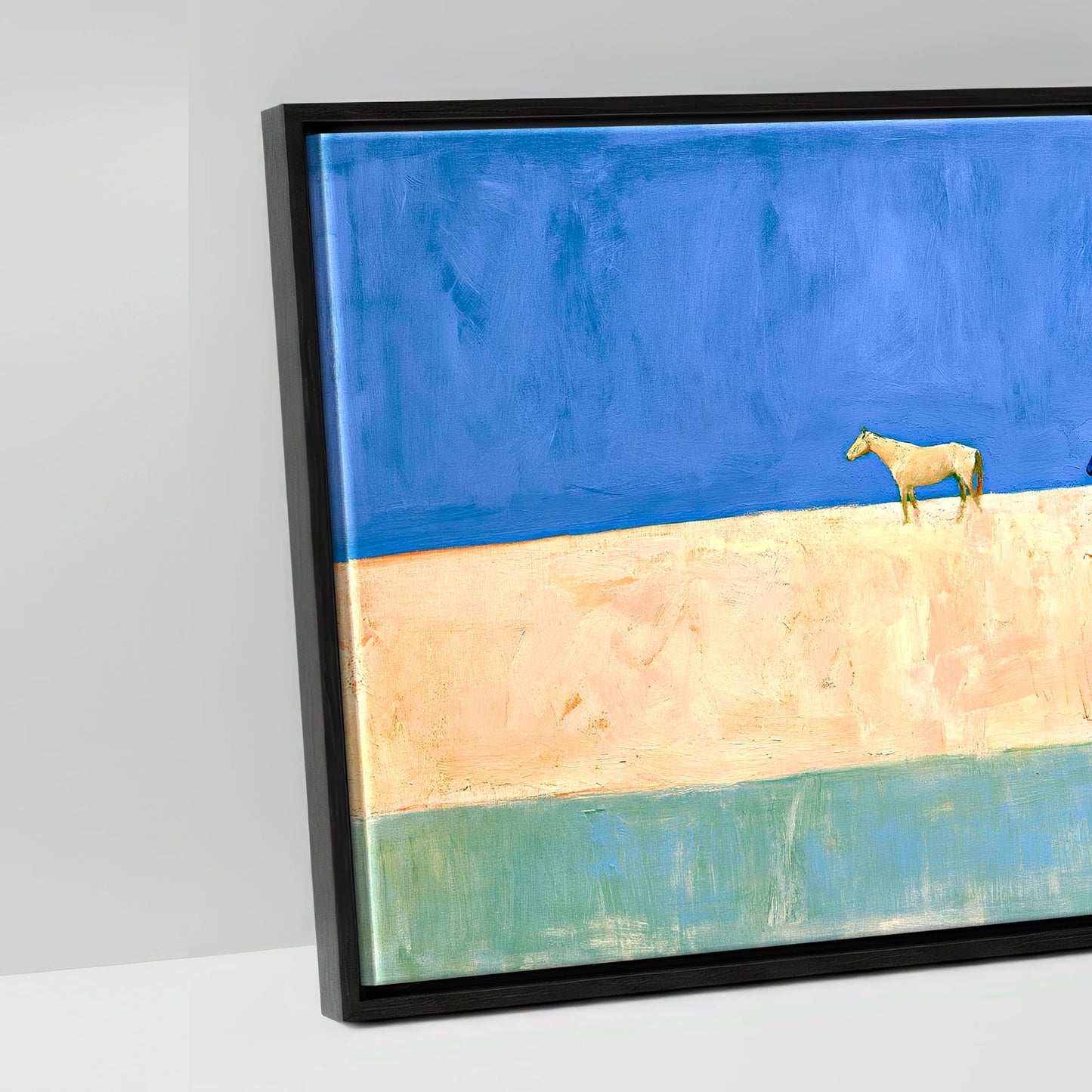 Nomads of the Horizon - artwork detail in a black float frame