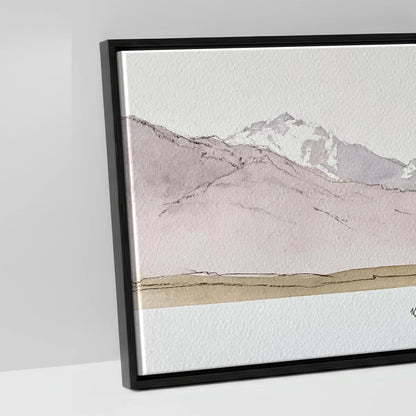 Quiet of the Range - artwork detail in a black float frame