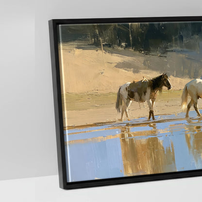 Sunlit Shallows - artwork detail in a black float frame