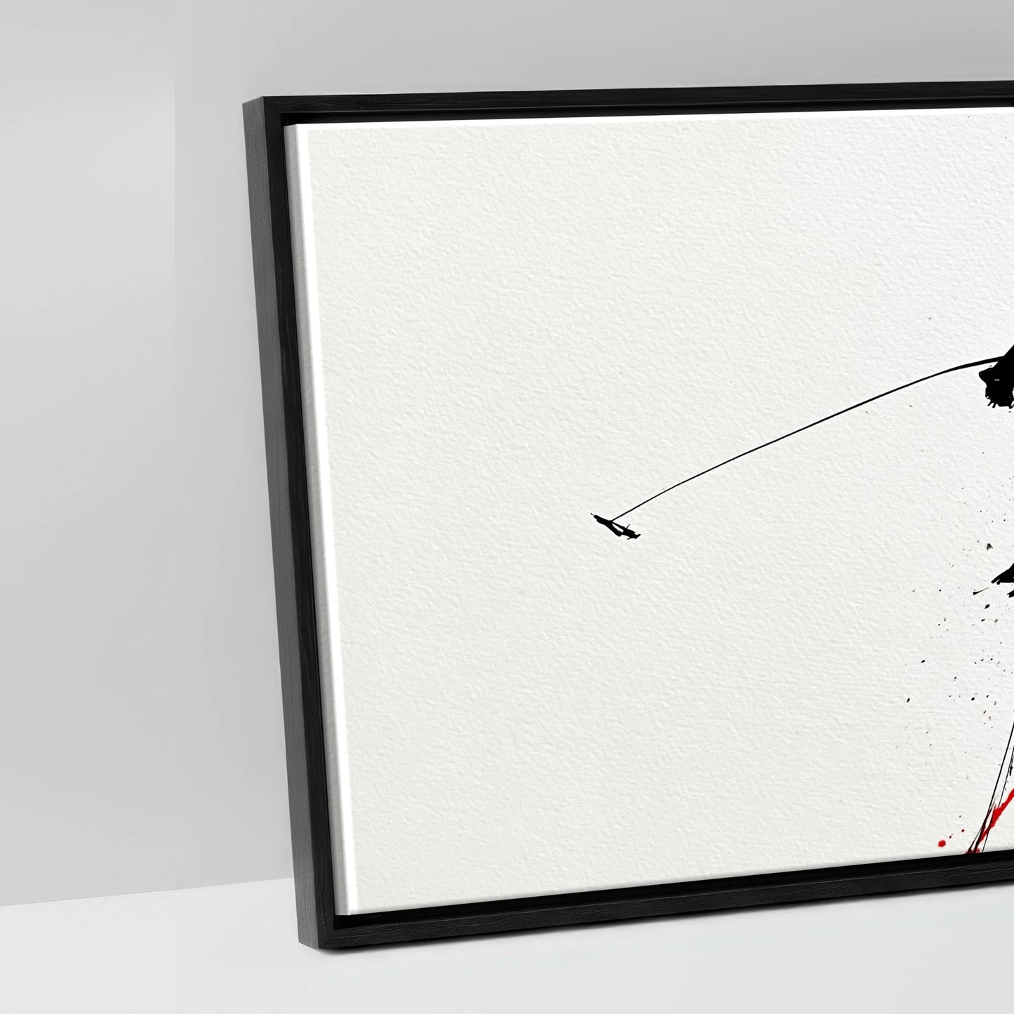 Crimson Polo Pursuit - artwork detail in a black float frame