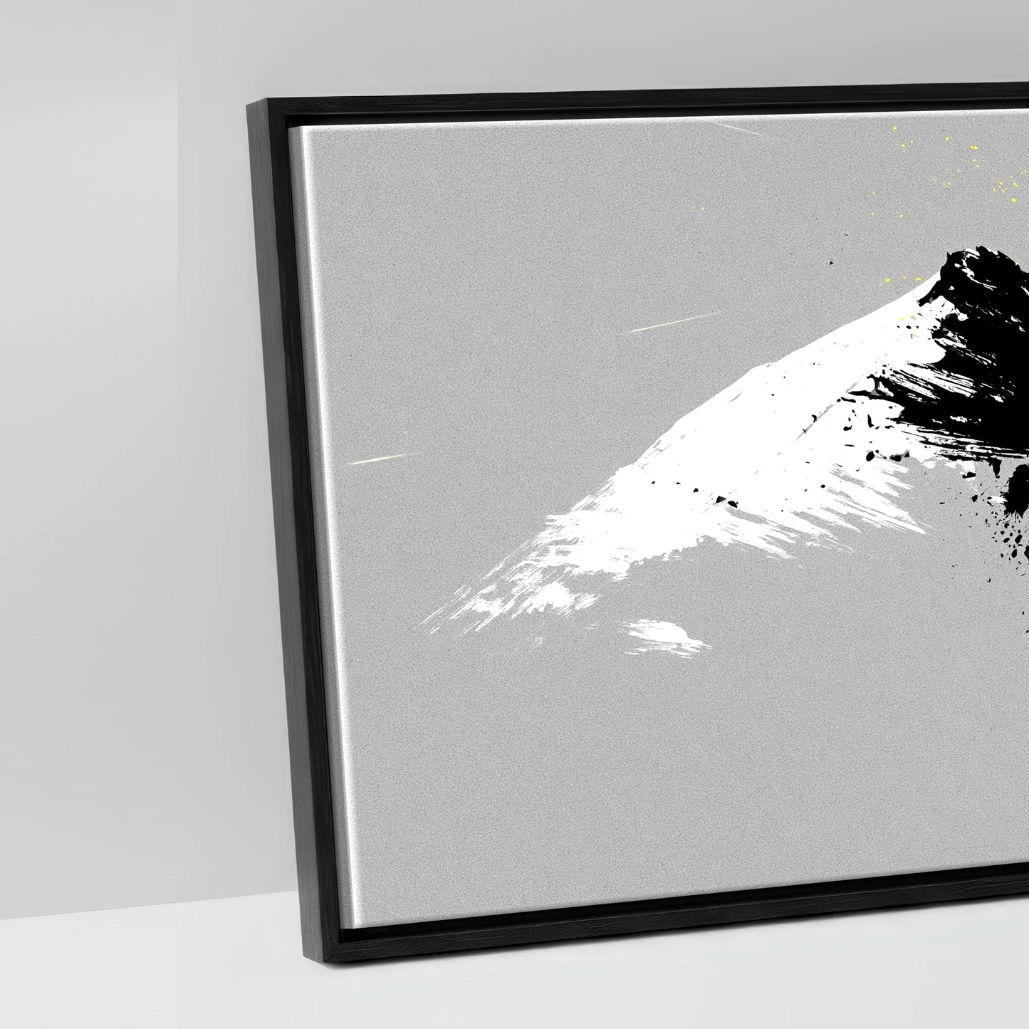 Bold Alpine Silhouette - artwork detail in a black float frame