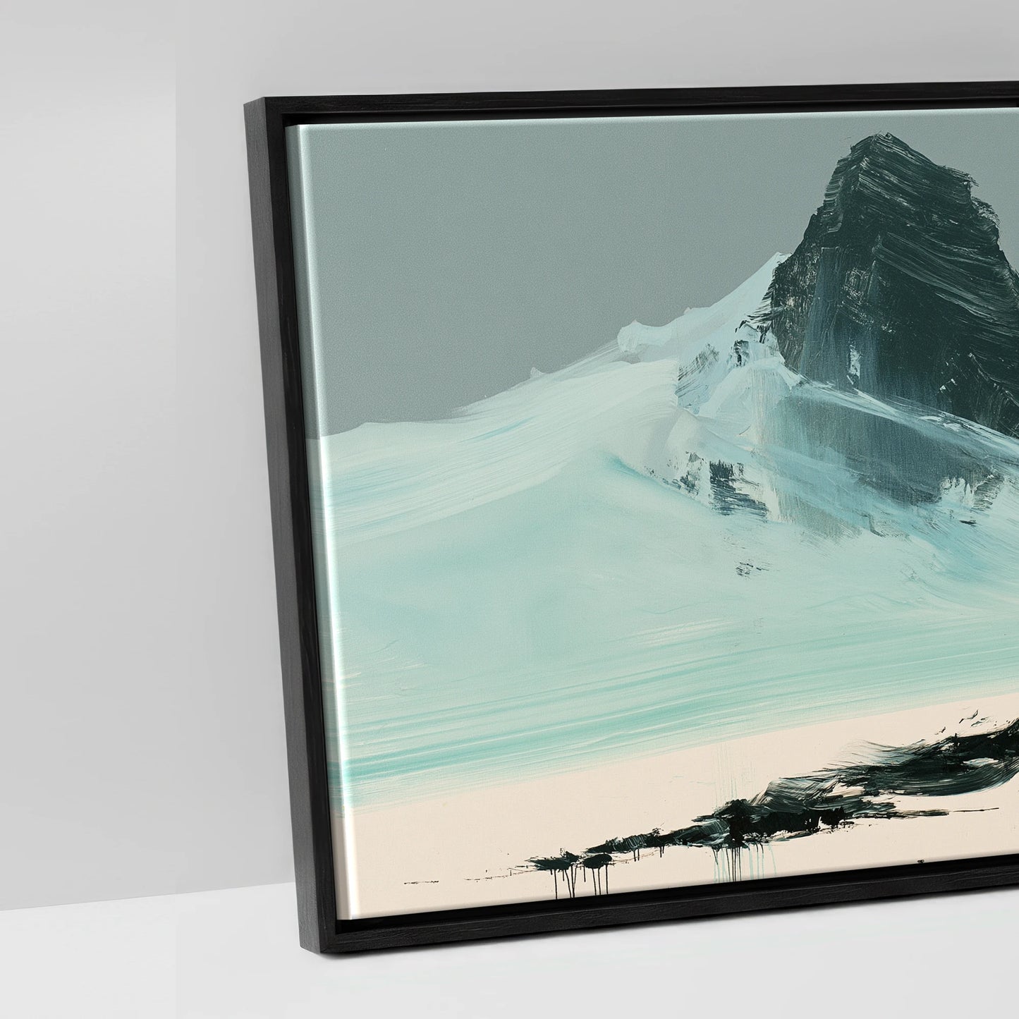 The Long Line - artwork detail in a black float frame