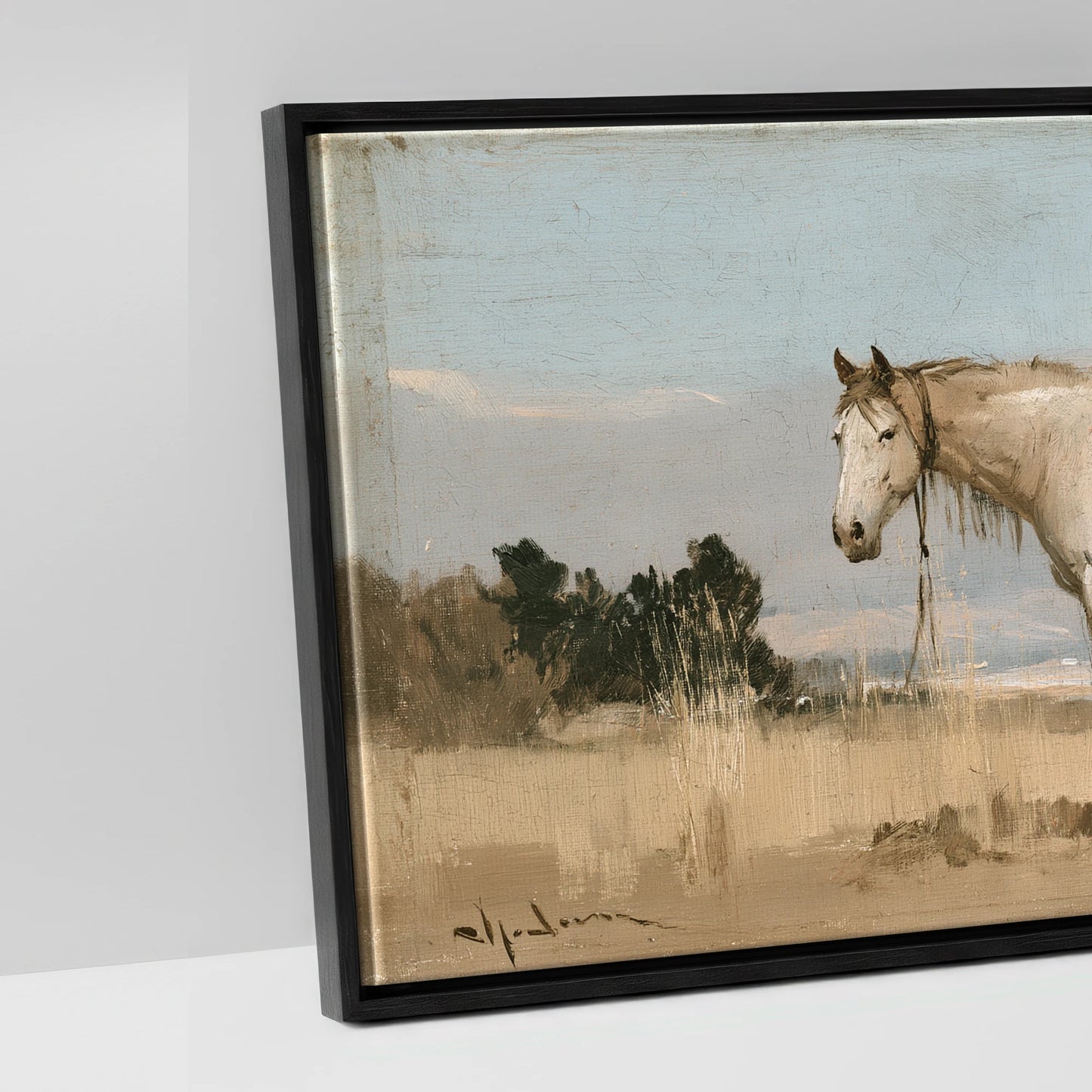 High Country Stillness - artwork detail in a black float frame