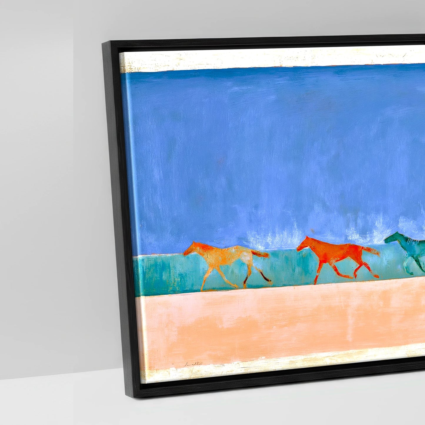 Rhythm of the Coast - artwork detail in a black float frame