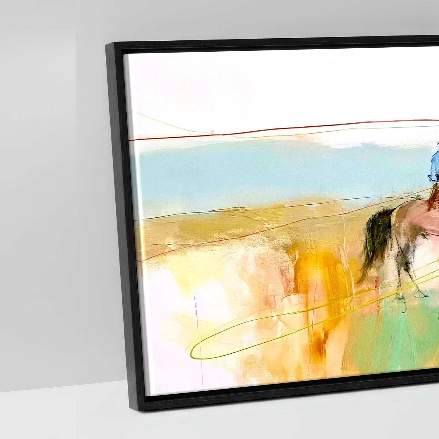 Across the High Plains - artwork detail in a black float frame